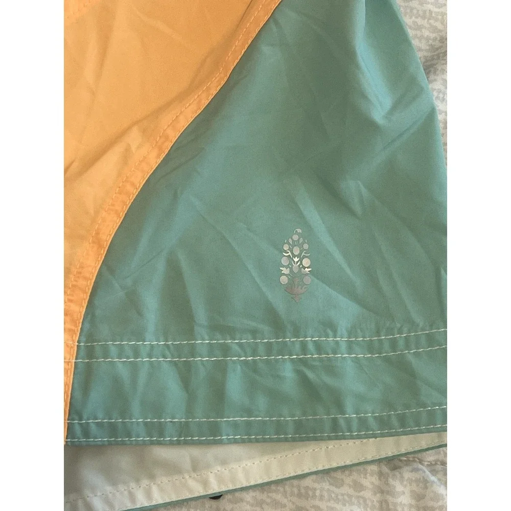 Free People Movement Colorblock Athletic Shorts Jumpsuit White Peach Aqua S P